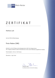 Zertifikat – Freier Redner (IHK)